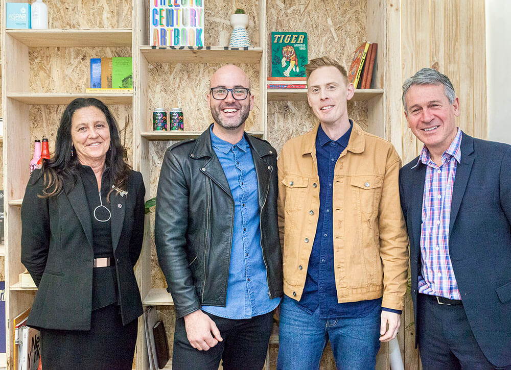 Christine Couzens MP Geelong, Lach Ryan (Ruck Agency), Nick Mills (Dot Collective), Mayor Bruce Harwood